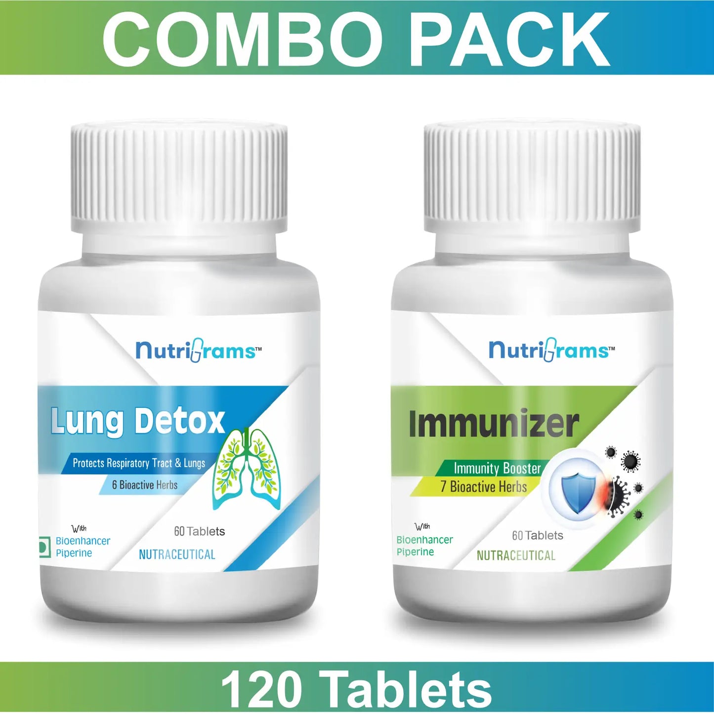 Lung Detox + Immunizer Combo Pack for Immunity, Respiratory Health & Antioxidants