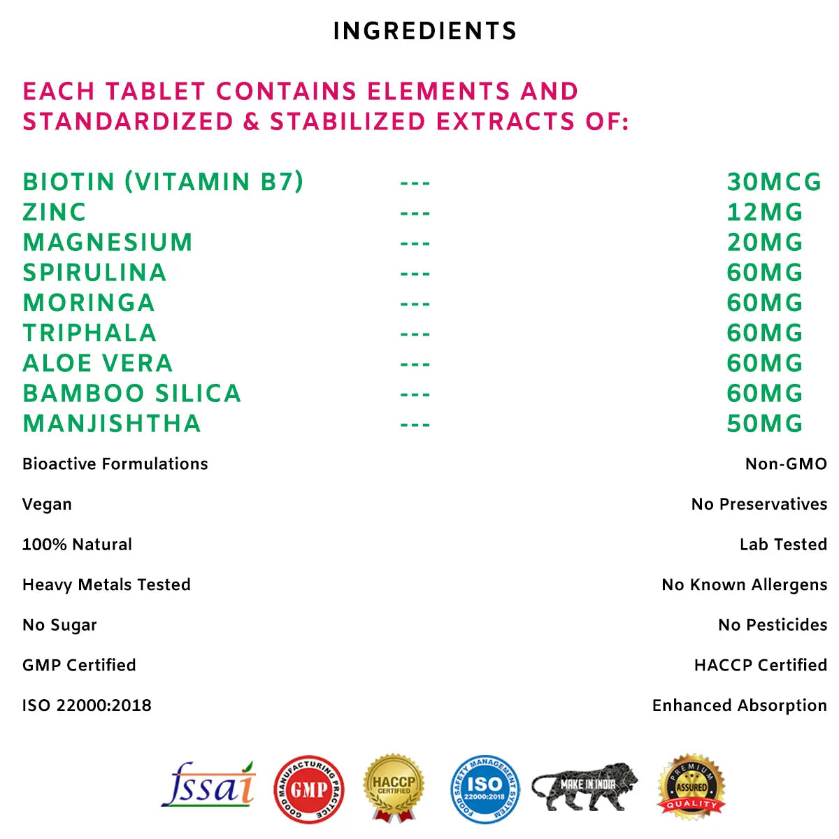 Biotin-H: Biotin with Herbs Supplement for Hair, Skin and Nails Supplement