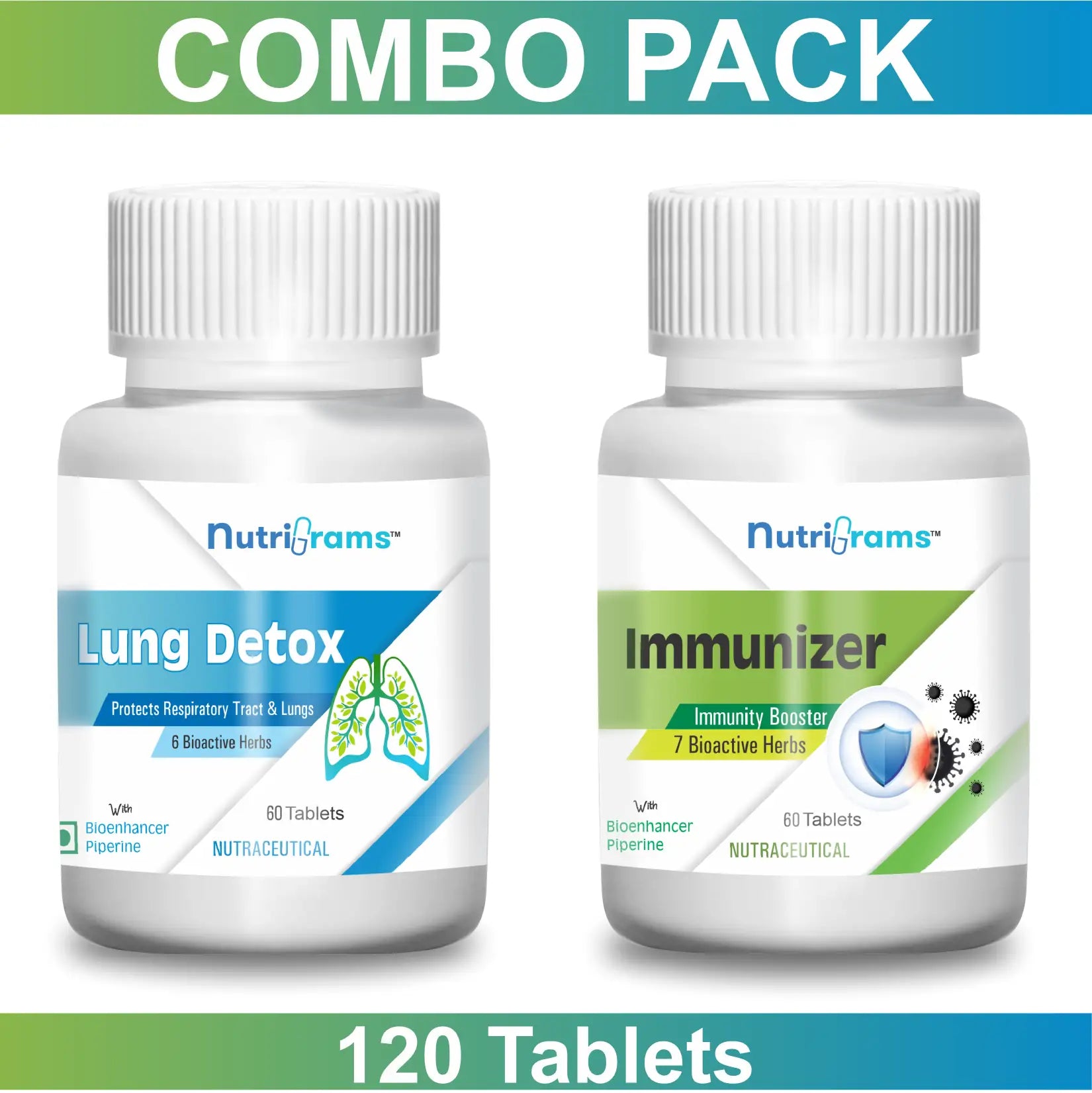 Lung Detox + Immunizer Combo Pack for Immunity, Respiratory Health & A ...