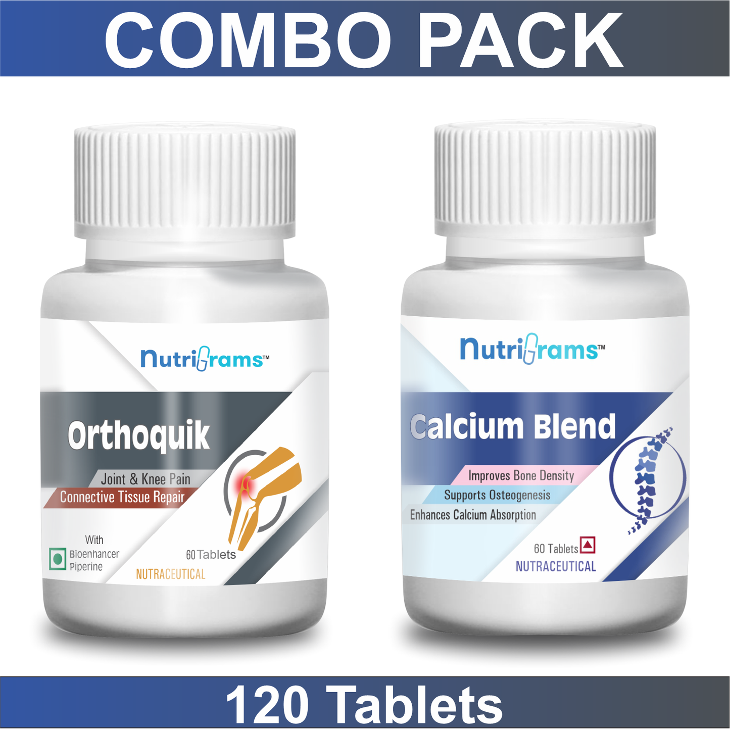Orthoquik + Calcium Blend Combo Pack for Joint & Bone Health
