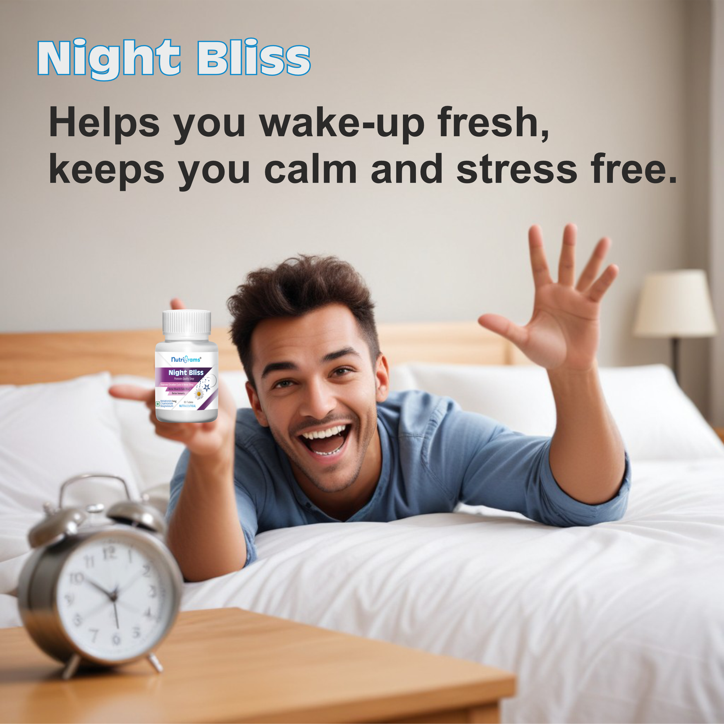 Night Bliss: Melatonin Tablets for Natural Sleep Aid & Relaxation Support