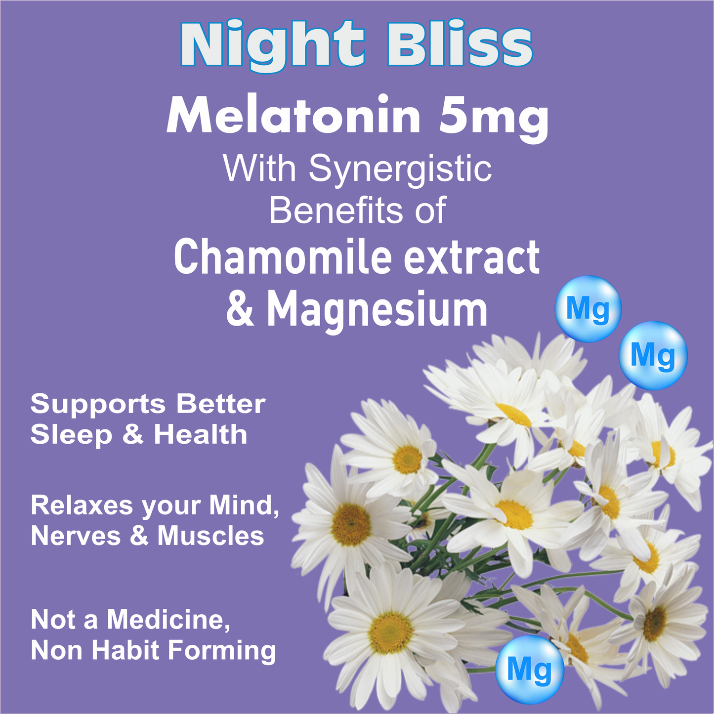 Night Bliss: Melatonin Tablets for Natural Sleep Aid & Relaxation Support